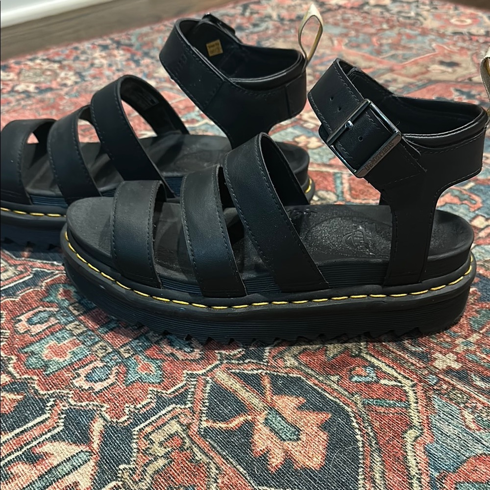 Dr. Martens Blaire Black Leather Sandals - Picture 2 of 6